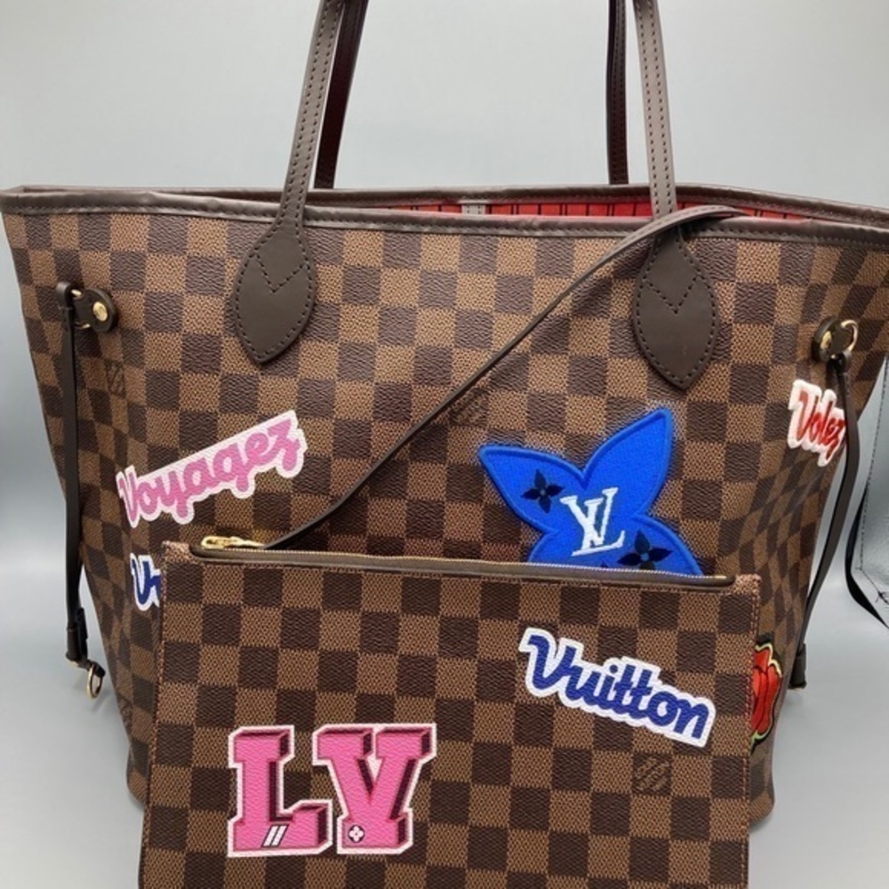 Louis Vuitton LV Neverfull Patch Sticker Damier MM jeans shirt shoe purse - Picture 3 of 13